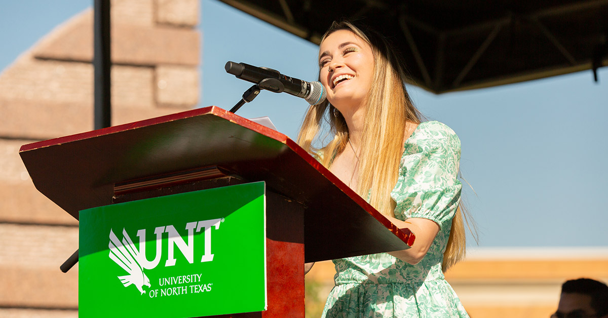 Alyssa Clowdus UNT Ring Award Recipient 2022